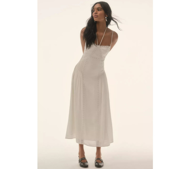 NWT Anthropologie Forever That Girl Sleeveless Lace Midi Dress $198 LP White - Picture 4 of 4